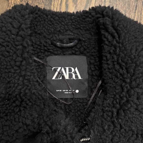 Zara Black Double Faced Biker Jacket - Picture 2 of 3